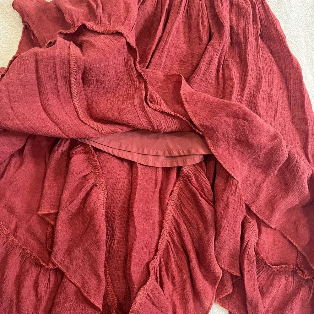 Joyfolie Mia Joy Girls Flowy Tiered Lace Gemma Dress in Mesa Rose Size 4